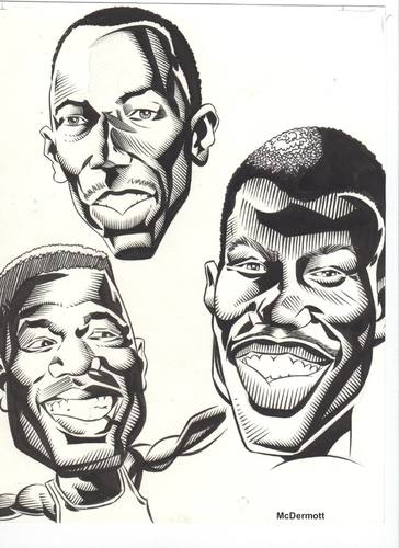 Cartoon: Basketball Players (medium) by McDermott tagged basketball,players,sports,proball,inkwork