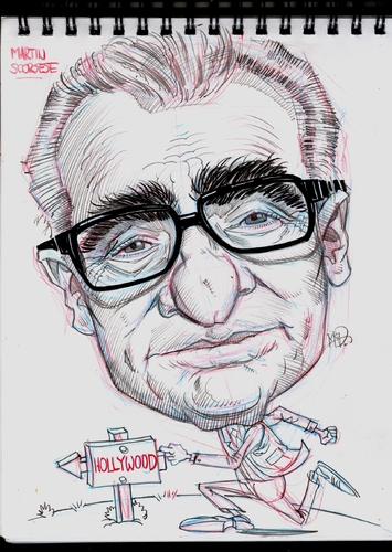 Cartoon: Caricature of Martin Scorsese (medium) by McDermott tagged taxiedriver,director,martinscorsese,caricature