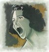 Cartoon: Shes a Screamer (small) by McDermott tagged vampire female art painting old monster scary spooky dark
