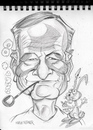 Cartoon: Sketch of Hugh Hefner (small) by McDermott tagged hughhefner,playboy,magazine,naked,women