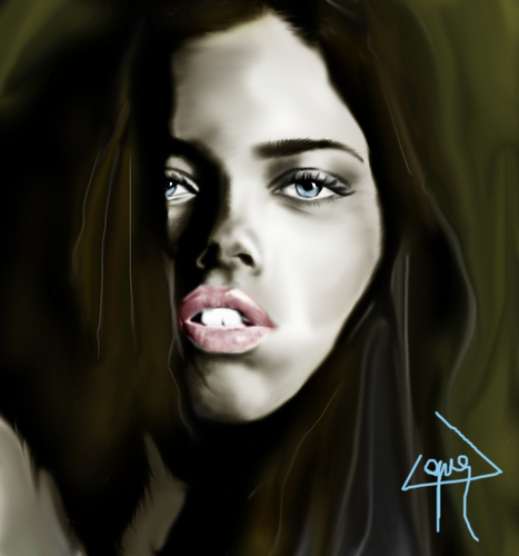 Cartoon: adriana lima (medium) by ressamgitarist tagged drawing,portrait,photoshop