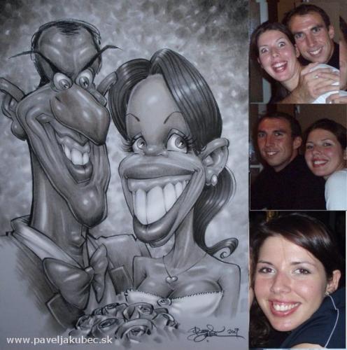 Cartoon: WEDDING caricature (medium) by toon tagged wedding,woman,love,portrait