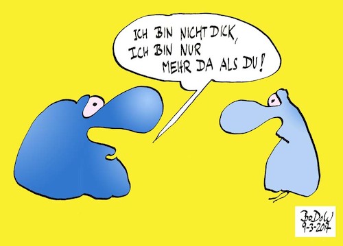 Cartoon: Ich bin nicht dick ... (medium) by BoDoW tagged dick,übergewicht,nicht,dünn,kommunikation,gewicht,gewichtsproblem,da,sein,existieren