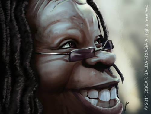 Cartoon: Whoopi Goldberg (medium) by Oscar Saldarriaga tagged colombiano,mejor,caricatura,caricature,illustrator,ilustrador,ilustracion,saldarriaga,oscar,goldberg,whoopi