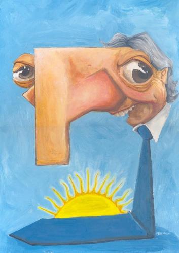 Cartoon: Nestor Kichner (medium) by manohead tagged caricatura,caricature,manohead