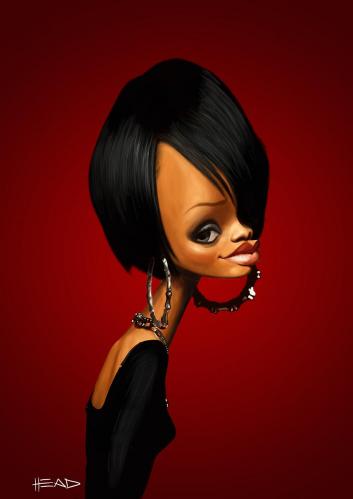 Cartoon: Rihanna (medium) by manohead tagged caricatura,caricature,manohead,rihanna