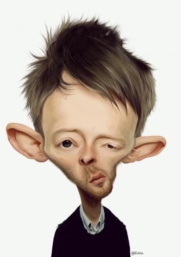 Cartoon: Thom Yorke (medium) by manohead tagged caricatura,caricature,manohead,thom,yorke