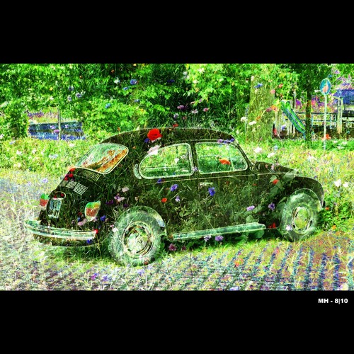 Cartoon: MH - VW FlowerPower (medium) by MoArt Rotterdam tagged car,auto,vw,volkswagen,flowerpower,greencar,flowers,bloemen,bloemkracht,blending,fotomix,photoblend