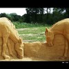 Cartoon: MH - Two Horses (small) by MoArt Rotterdam tagged paard horse zuidlimburg sandsculpture sand zandsculptuur zandsculpturenfestival2010 kasteelhoensbroek hoensbroek zandsculpturenhoensbroek twohorses tweepaarden