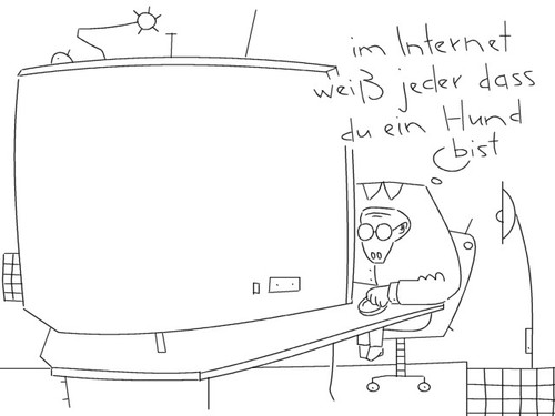 Cartoon: im internet (medium) by bob schroeder tagged internet,hund,peter,steiner