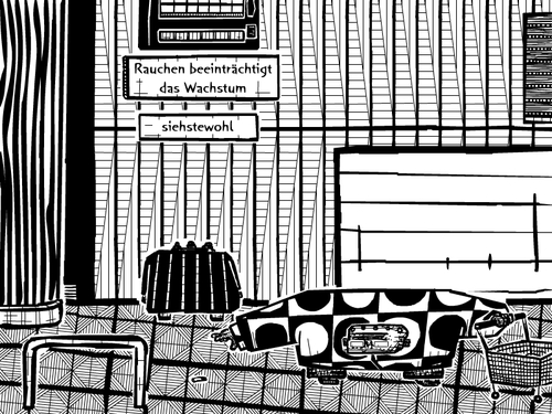 Cartoon: rauchen (medium) by bob schroeder tagged automat,zigaretten,warnung,warnhinweis,wachstum,gefahr