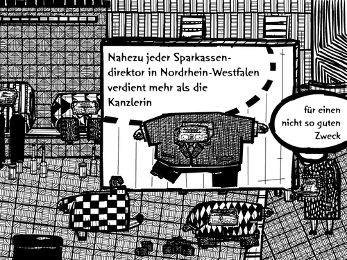 Cartoon: steinbrueck spendenaktion (medium) by bob schroeder tagged steinbrueck,zitat,gehalt,kanzler,einkommen,spende