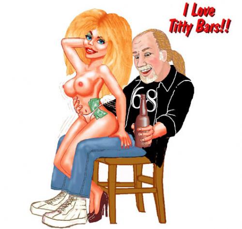 Cartoon: I love titty bars!!! (medium) by saltpppr tagged topless,stripper,strip,bar,lap,dance,babe