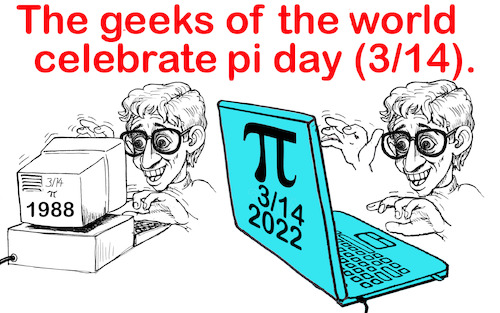 Cartoon: pi day (medium) by saltpppr tagged pi,geek