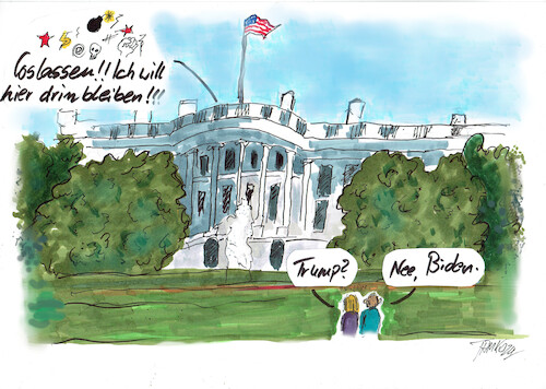 Cartoon: Biden (medium) by Skowronek tagged biden,trump,wahlen,usa,demokraten,republikner,skowronek,cartoons,karikaturen,demokratie,diktatur