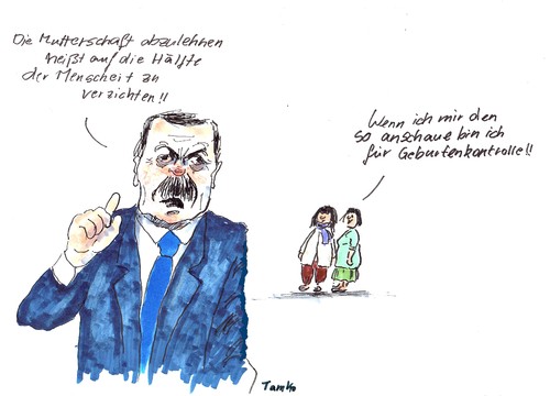 Cartoon: Erdogan (medium) by Skowronek tagged erdogan,frauen,türkei,frauenemanziption,kinder