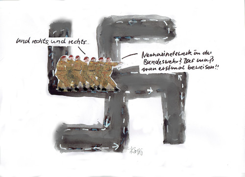 Cartoon: Neonazinetzwerk (medium) by Skowronek tagged nazis,bundeswehr,rechte,afd