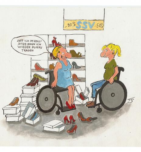 Cartoon: Shoping (medium) by Skowronek tagged frau,einkaufen,behinderte