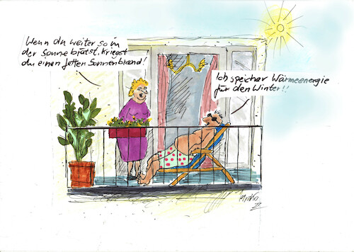 Cartoon: Sonnenenergie (medium) by Skowronek tagged sonne,energie,heizen,solarenergie,erdgas