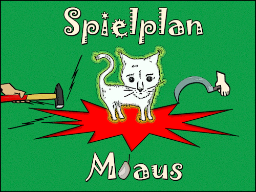 Cartoon: Miaus Spielplan (medium) by Nikklaus tagged spiel,plan,maus,katze,sozialismus,hammer,sichel,stern,rot,grün,links,rechts