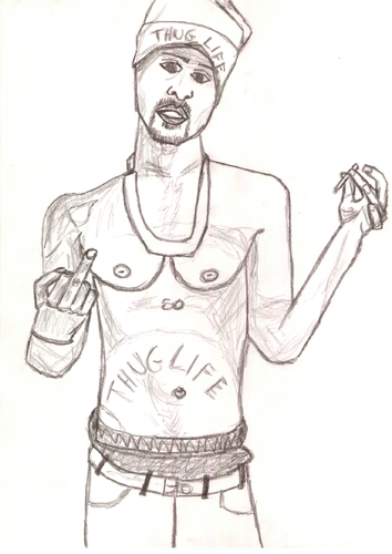 Cartoon: tupac shakur (medium) by paintcolor tagged of,leggend,star,rock,famous,singer,shakur,tupac