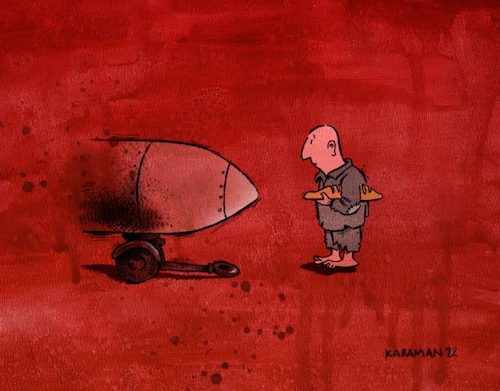 Cartoon: Der Krieg (medium) by Mehmet Karaman tagged krieg,hunger