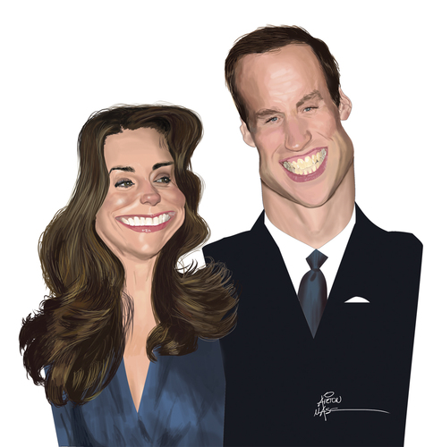 Cartoon: Kate e William (medium) by Airton Nascimento tagged royal,wedding,kate,william,marriage,palace,windsor,mountbatten,middleton,westminster,abbey