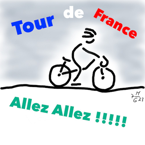 Cartoon: Allez Allez le Tour ! (medium) by legriffeur tagged sport,radfahren,radsport,lafrance,letour,letourdefrance,allezallez,allezletour,frankreich,frankreichrundfahrt,allez