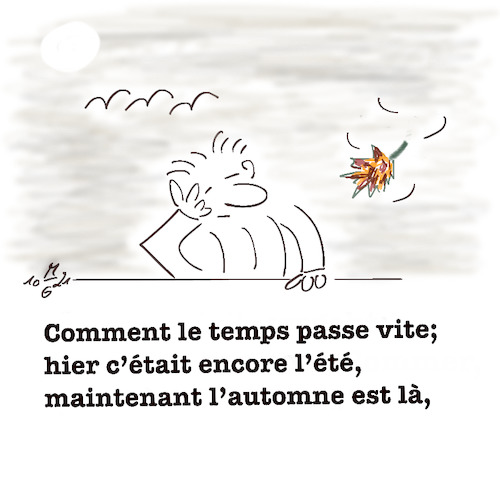 Cartoon: Comment le temps passe vite (medium) by legriffeur tagged herbst,derherbstistda,legriffeur61,automne,temps