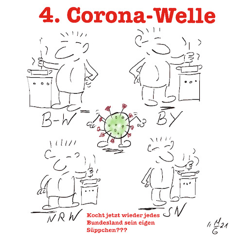 Cartoon: Corona Welle (medium) by legriffeur tagged corona,coronavirus,pandemie,virus,deutschland,länder,fallzahlen,politik,legriffeur61,gesundheit,gesundheitswesen