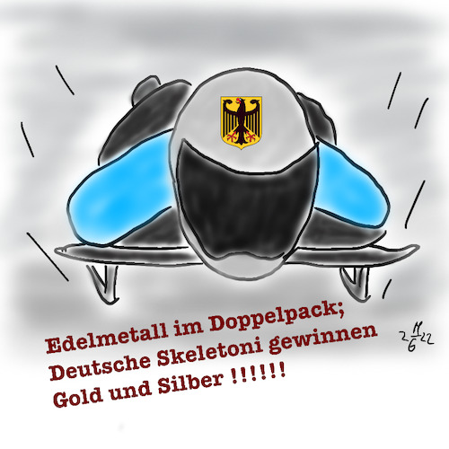 Cartoon: Go for Gold (medium) by legriffeur tagged skeleton,sport,olympia,winterspiele,olympische,legriffeur61,historischer,sieg
