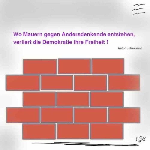 Cartoon: Mauern (medium) by legriffeur tagged wahlen,pareien,demokratie,deutschland,meinung,meinungsfreiheit,debatten,diskutieren
