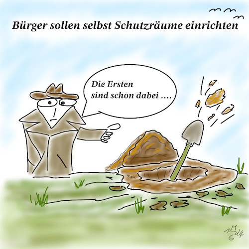 Cartoon: Schutzräume (medium) by legriffeur tagged bundeswehr,verteidigung,verteidigungsplan,deutschland,krieg,bundesregierung,verteidigungsminister,verteidigungsministerium,nato