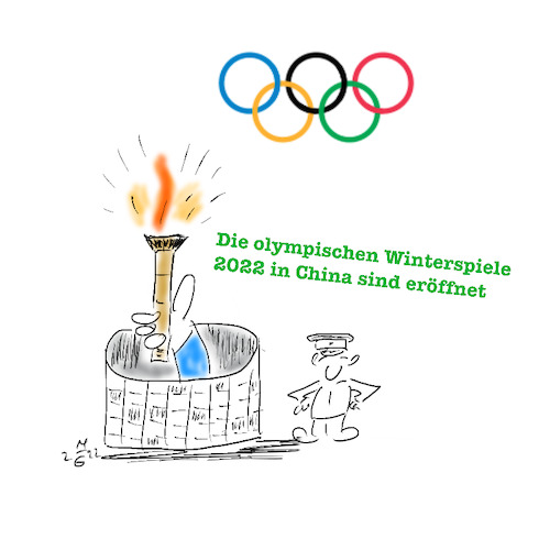 Cartoon: Winterolympiade 2022 in China (medium) by legriffeur tagged olympia,winterspiele,winterspiele2022,legriffeur61,olympischewinterspiele,china