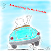 Cartoon: Ab ins Wochenende! (small) by legriffeur tagged radfahren,fahrrad,fahrradfahren,wochenende,abinswochenende,auto,mitdemautoinswochenende