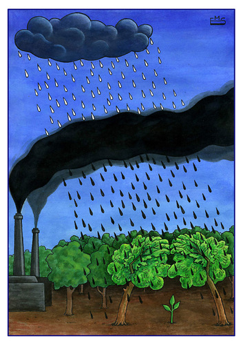 Cartoon: Black Rain (medium) by Makhmud Eshonkulov tagged climatic,change