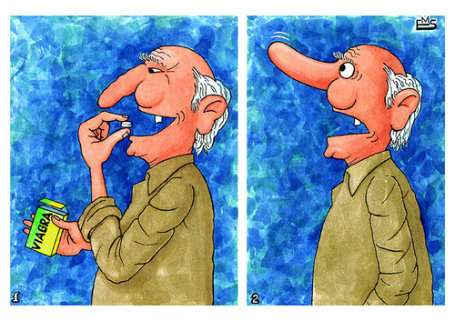Cartoon: Blue Pill (medium) by Makhmud Eshonkulov tagged men