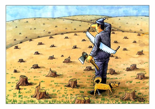 Cartoon: No Title (medium) by Makhmud Eshonkulov tagged nature,ecology,city