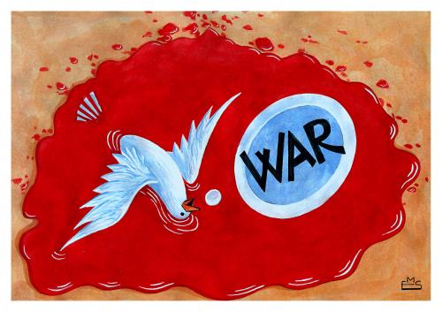 Cartoon: No war! (medium) by Makhmud Eshonkulov tagged war,peace