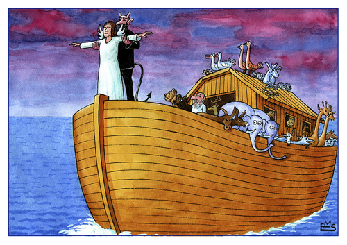 Cartoon: Titanic (medium) by Makhmud Eshonkulov tagged titanic,global,warming