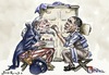 Cartoon: Obama does make-up to Uncle Sam (small) by Bob Row tagged unclesam,obama,politics,capitalism,caricature