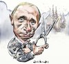 Cartoon: Putin the censor (small) by Bob Row tagged putin,russia,censorship,elections,social,networks,television