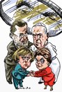 Cartoon: Spying on my friends (small) by Bob Row tagged obama,spy,rajoy,merkel,francis,rousseff,snowden