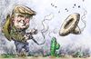 Cartoon: Trump cowboy (small) by Bob Row tagged donald trump racism america usa republican party elections democracy mexico