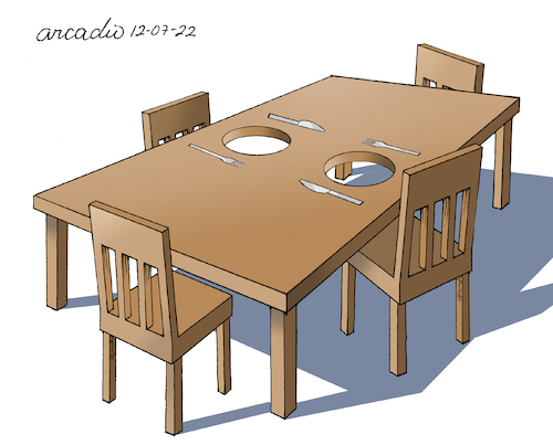 Cartoon: Dining table. (medium) by Cartoonarcadio tagged food,poverty,economy,crisis,war