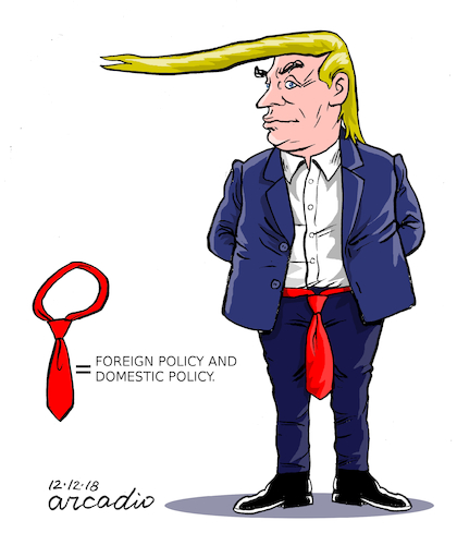 Cartoon: Donald Trump policies. (medium) by Cartoonarcadio tagged trump,us,government,white,house,foreign,policy