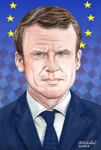Cartoon: Emmanuel Macron-France. (medium) by Cartoonarcadio tagged macron,france,president,european,union,politician