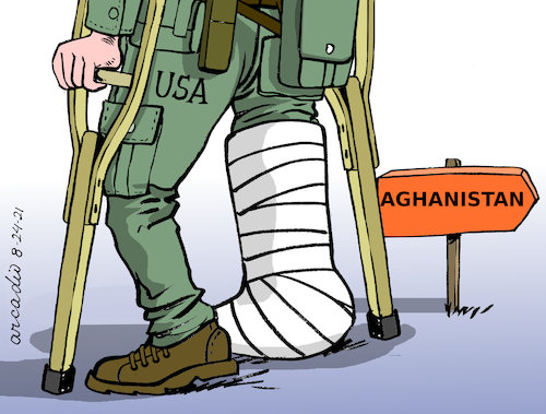 Cartoon: Failure in Afghanistan. (medium) by Cartoonarcadio tagged us,afghanistan,war,talibans,asia