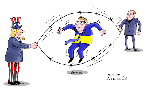 Cartoon: Invasion...yes or no. (medium) by Cartoonarcadio tagged ukraine,america,europe,nato