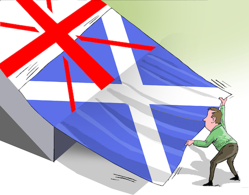 Cartoon: Is the UK being dismantled? (medium) by Cartoonarcadio tagged uk,england,scotland,brexit,europe